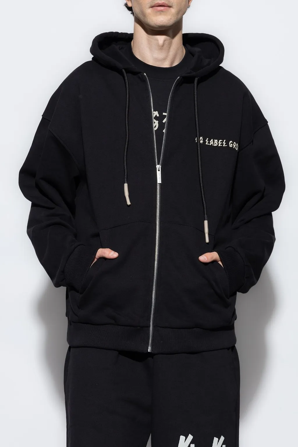 44 Label Group Logo Printed Zip-Up Hoodie