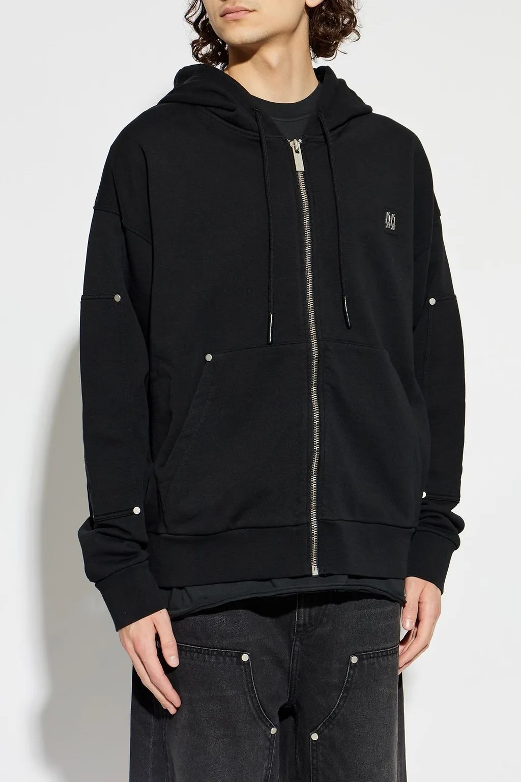 44 Label Group Studded Zip-Up Hoodie
