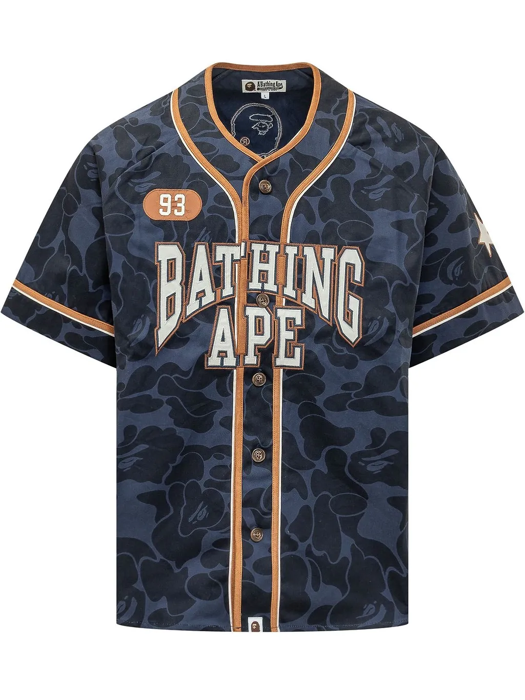 A Bathing Ape® Solid Camo Baseball Shirt