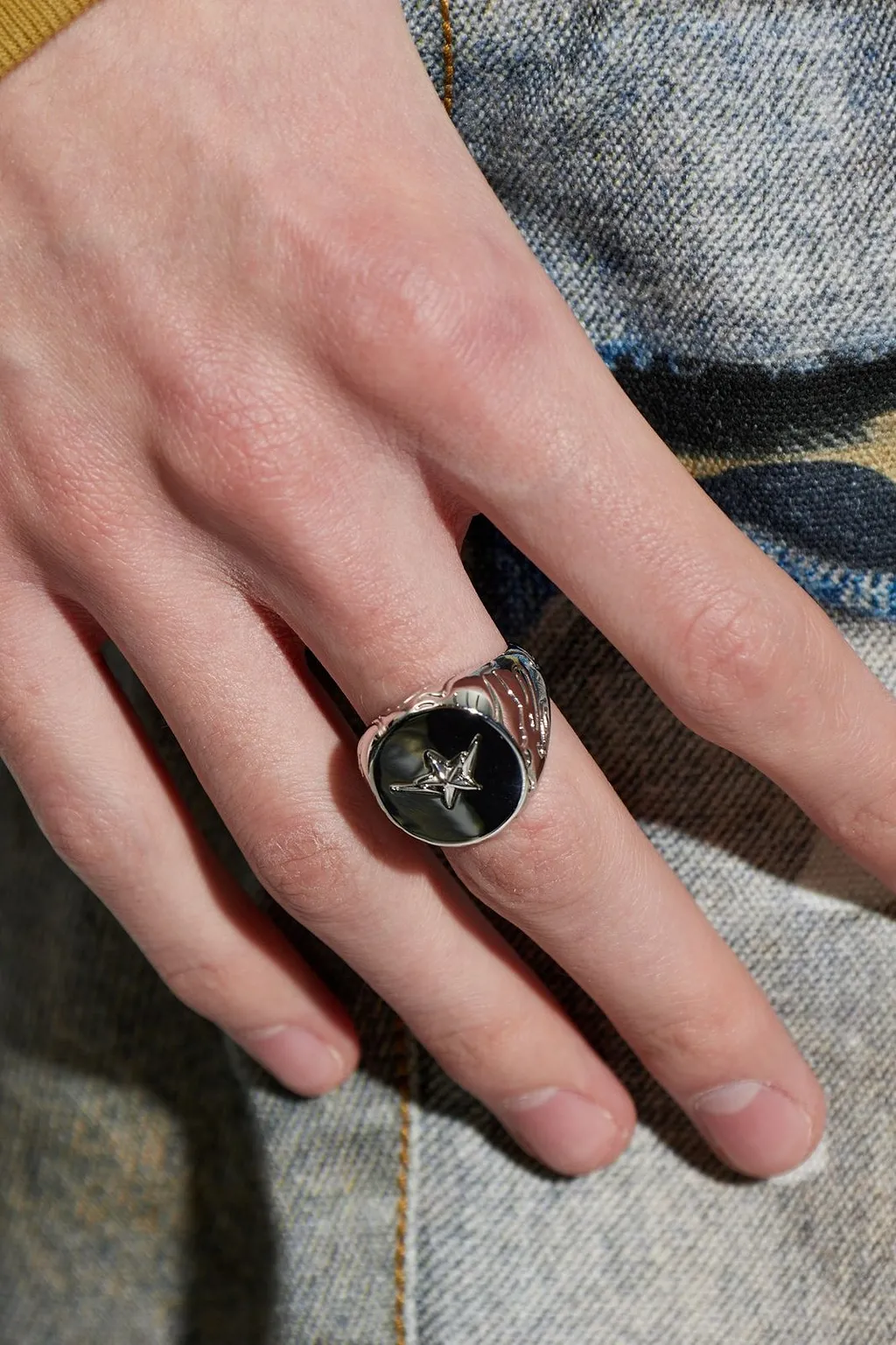 A Bathing Ape® Star Engraved Ring