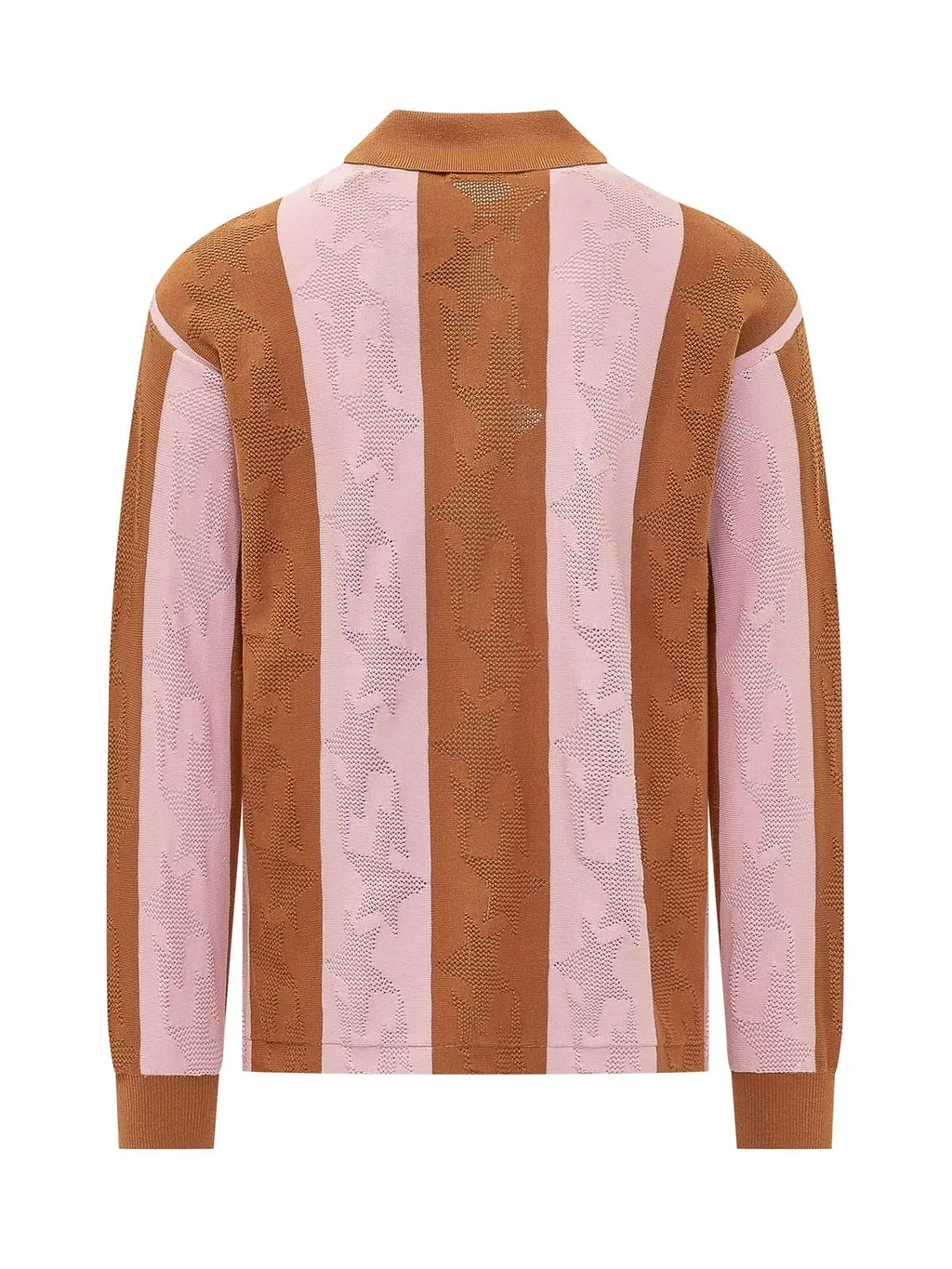 A Bathing Ape Striped Logo Long Sleeve Polo Shirt