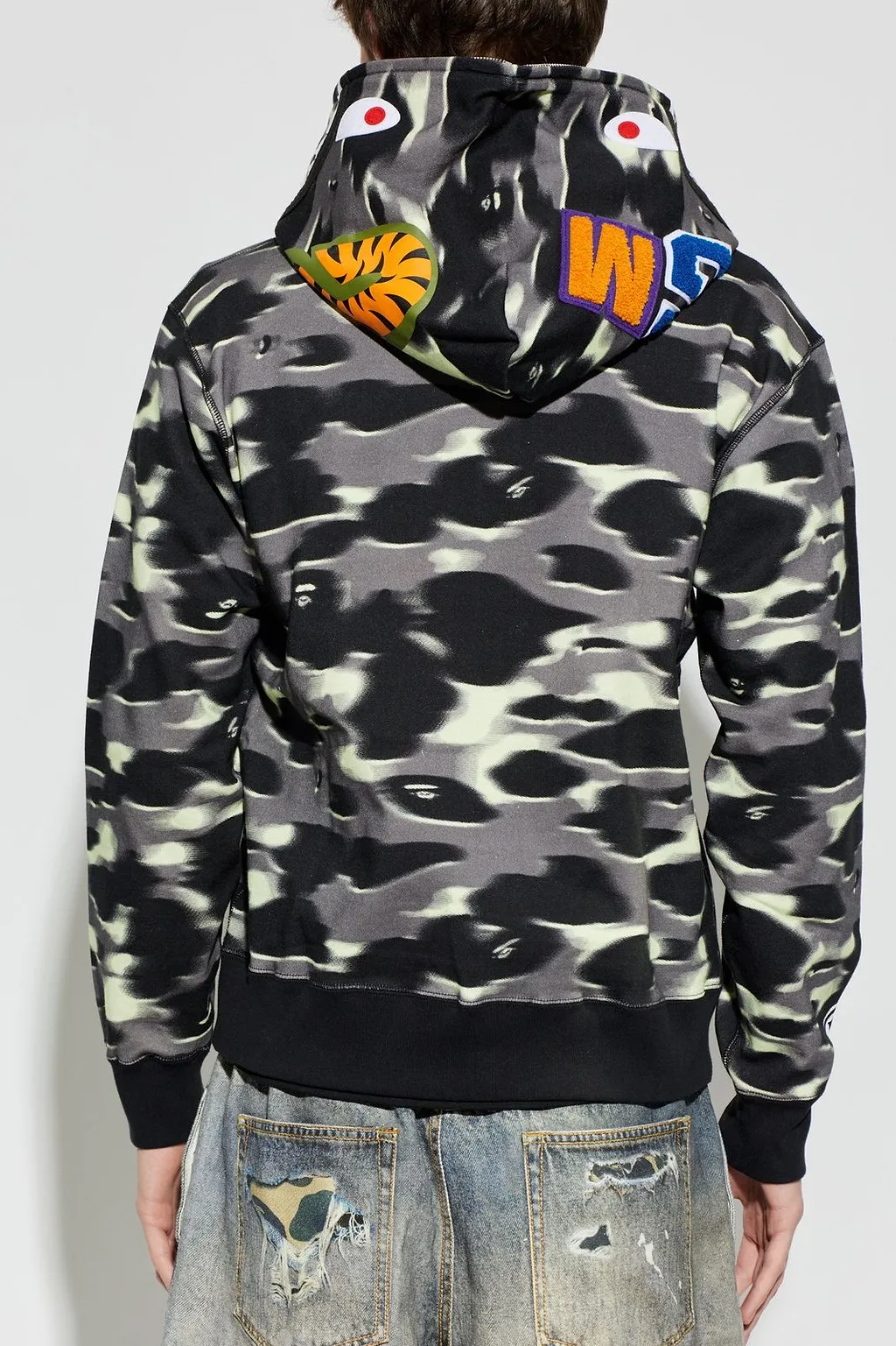 A Bathing Ape® Zip-Up Patterned Hoodie