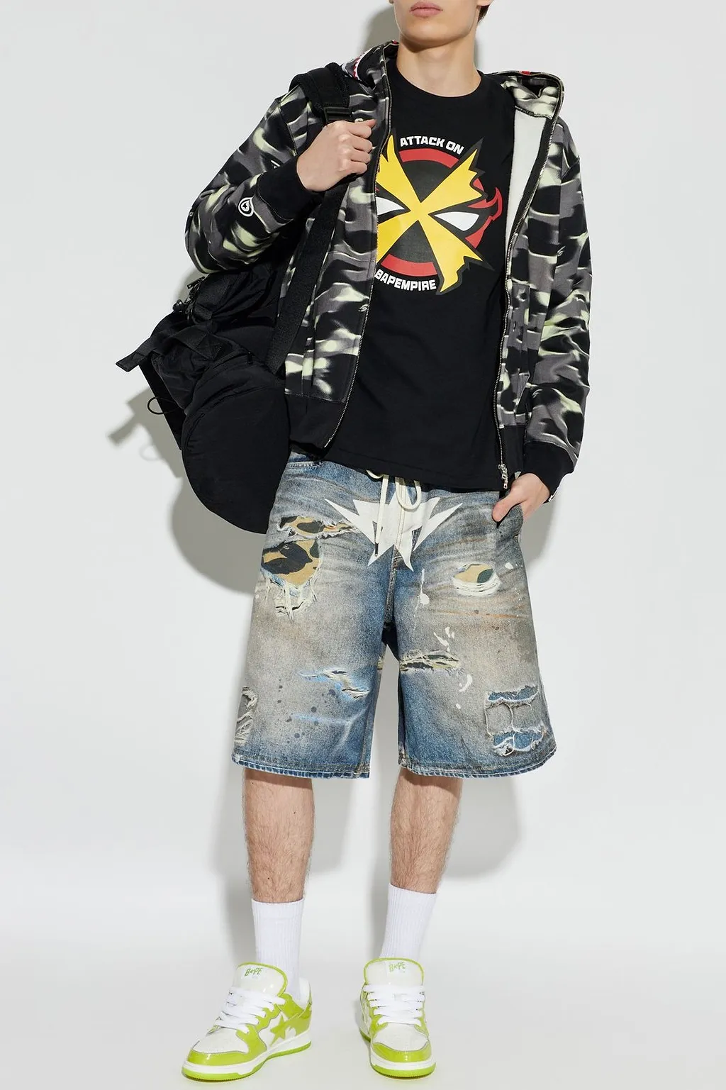 A Bathing Ape® Zip-Up Patterned Hoodie