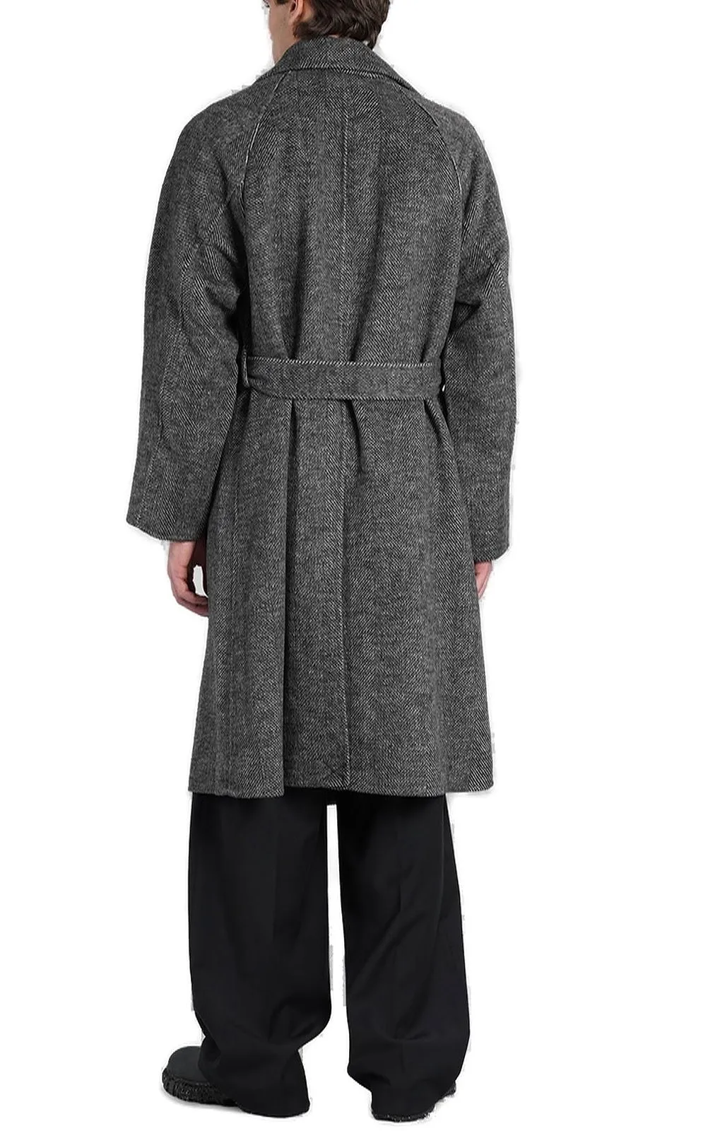 A Paper Kid Belted Waist Long Sleeved Coat