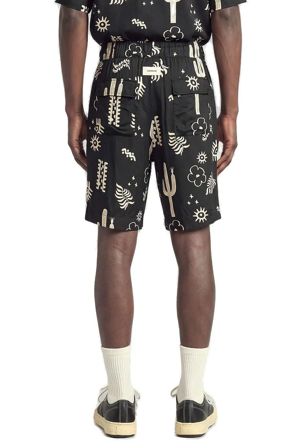 A Paper Kid Logo Patch Graphic-Print Shorts