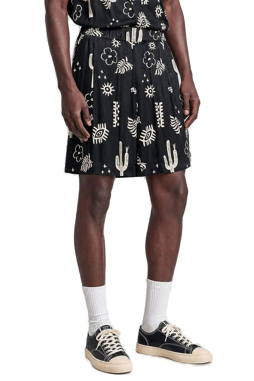 A Paper Kid Logo Patch Graphic-Print Shorts