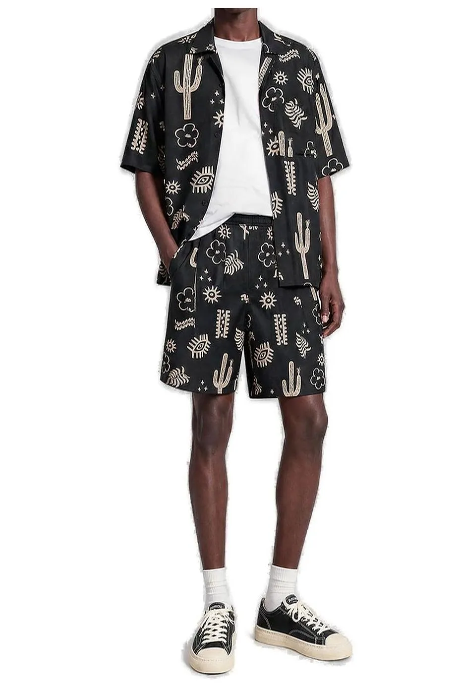 A Paper Kid Logo Patch Graphic-Print Shorts