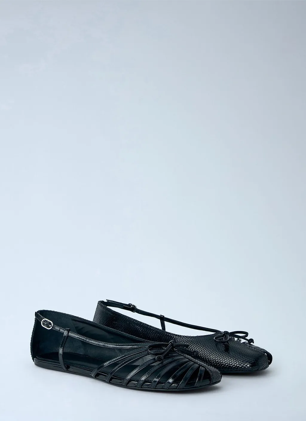 Abra Strappy Open-Toe Ballet Flats