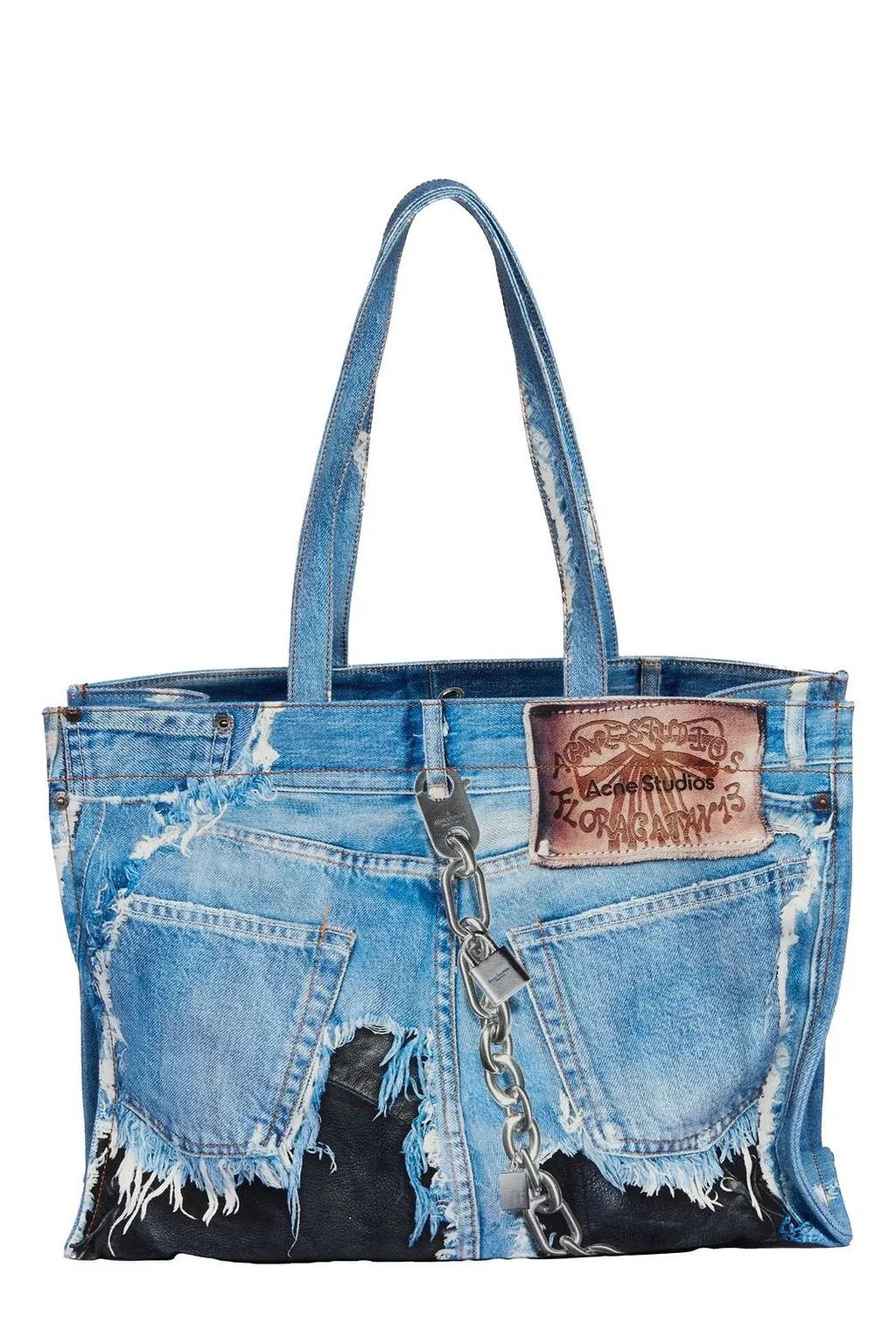 Acne Studios Denim Print Tote Bag
