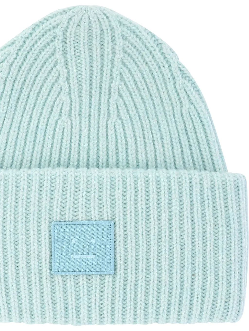 Acne Studios Face Logo Patch Ribbed Beanie