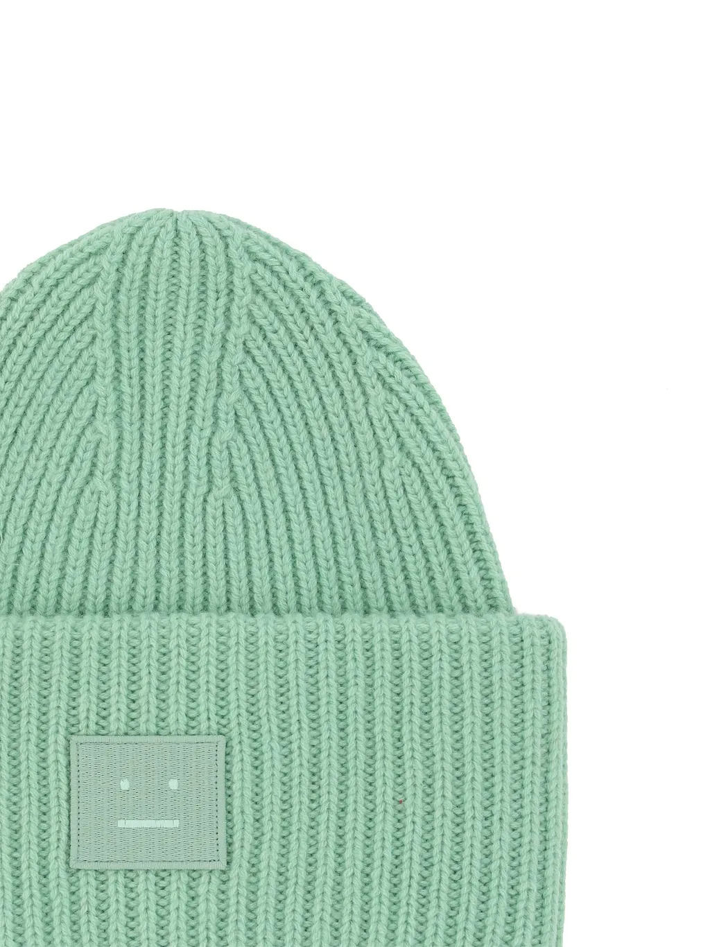 Acne Studios Face Logo Patch Ribbed Beanie