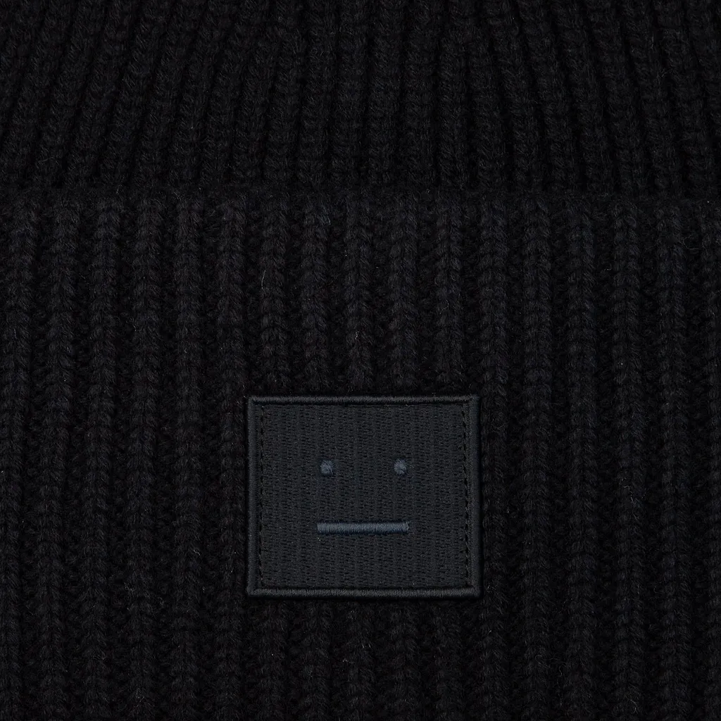 Acne Studios Logo Patch Ribbed Beanie