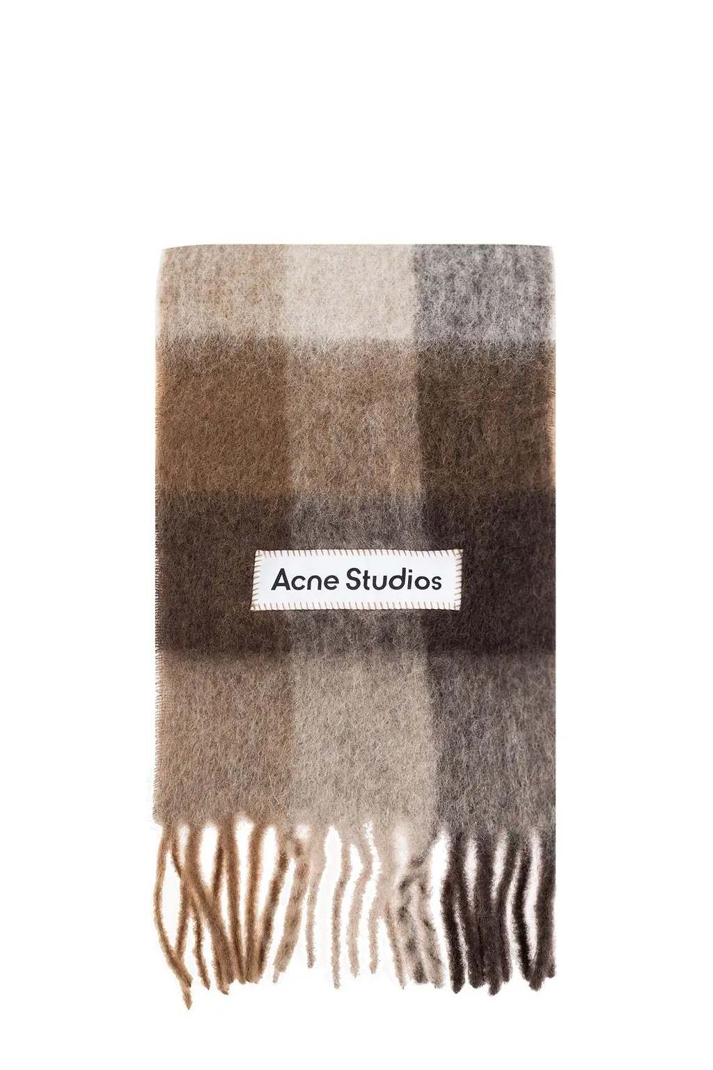 Acne Studios Logo Patch Checked Scarf