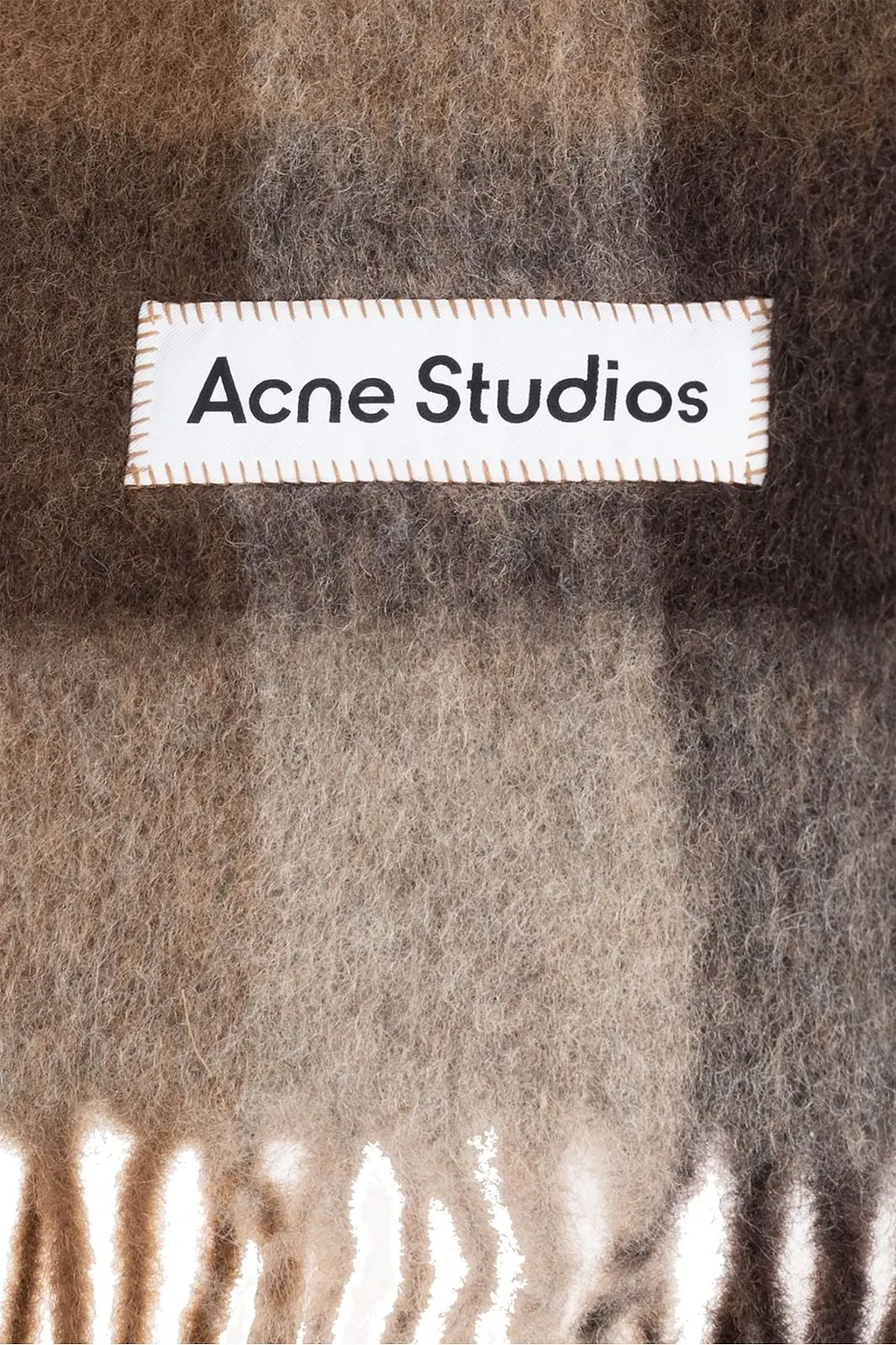 Acne Studios Logo Patch Checked Scarf