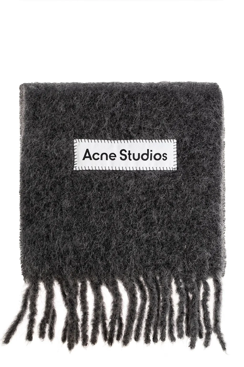 Acne Studios Logo Patch Fringed Scarf