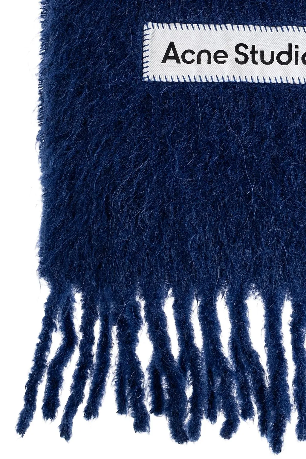 Acne Studios Logo Patch Fringed Scarf
