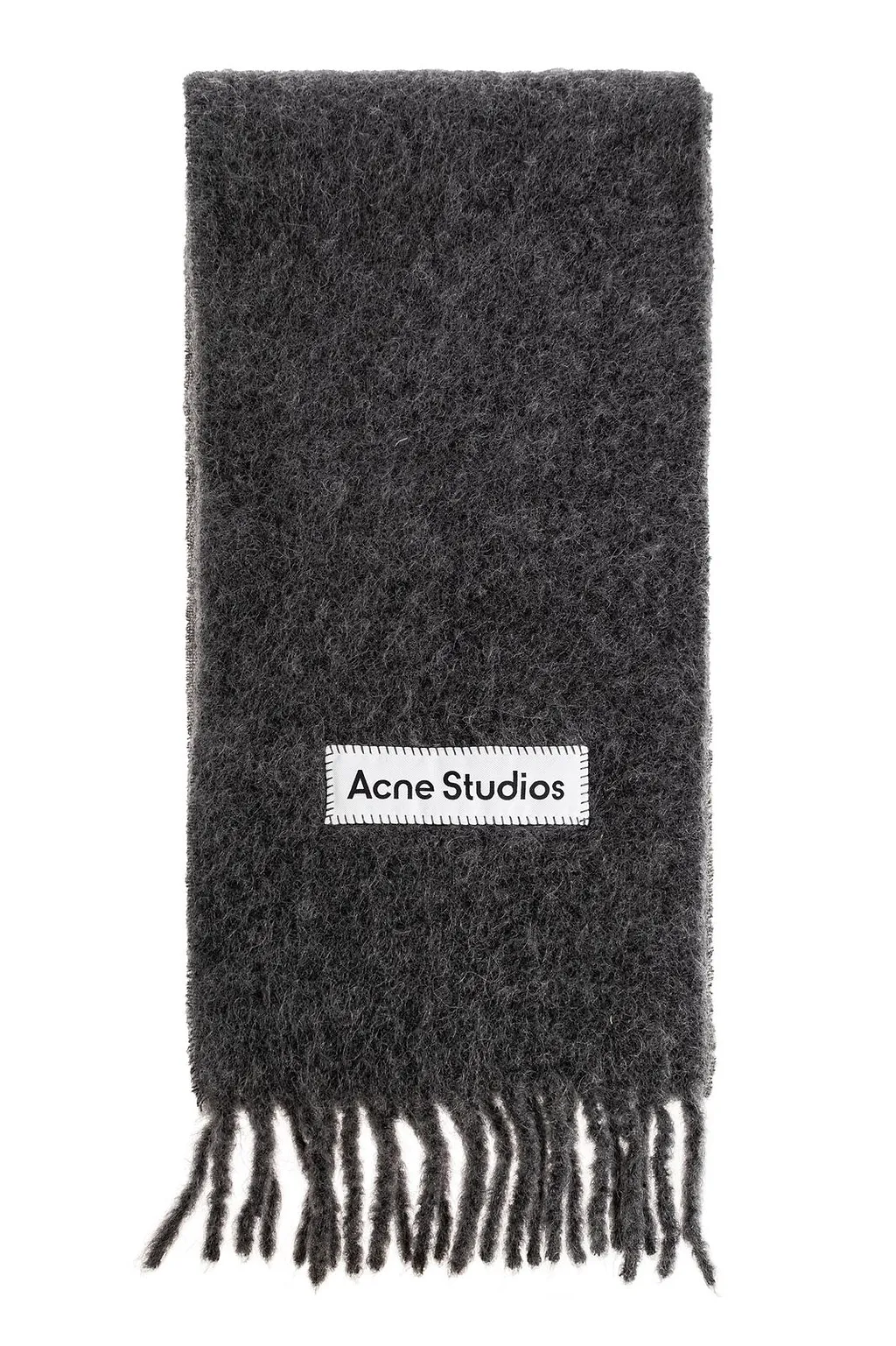 Acne Studios Logo Patch Fringed Scarf