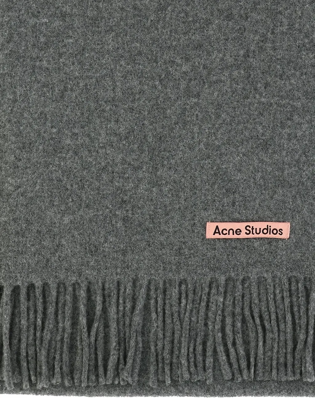 Acne Studios Logo Patch Fringed Edge Scarf