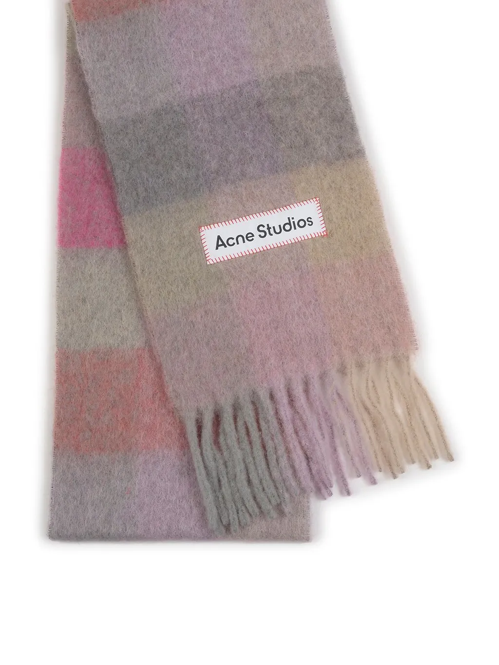 Acne Studios Logo Patch Checked Scarf