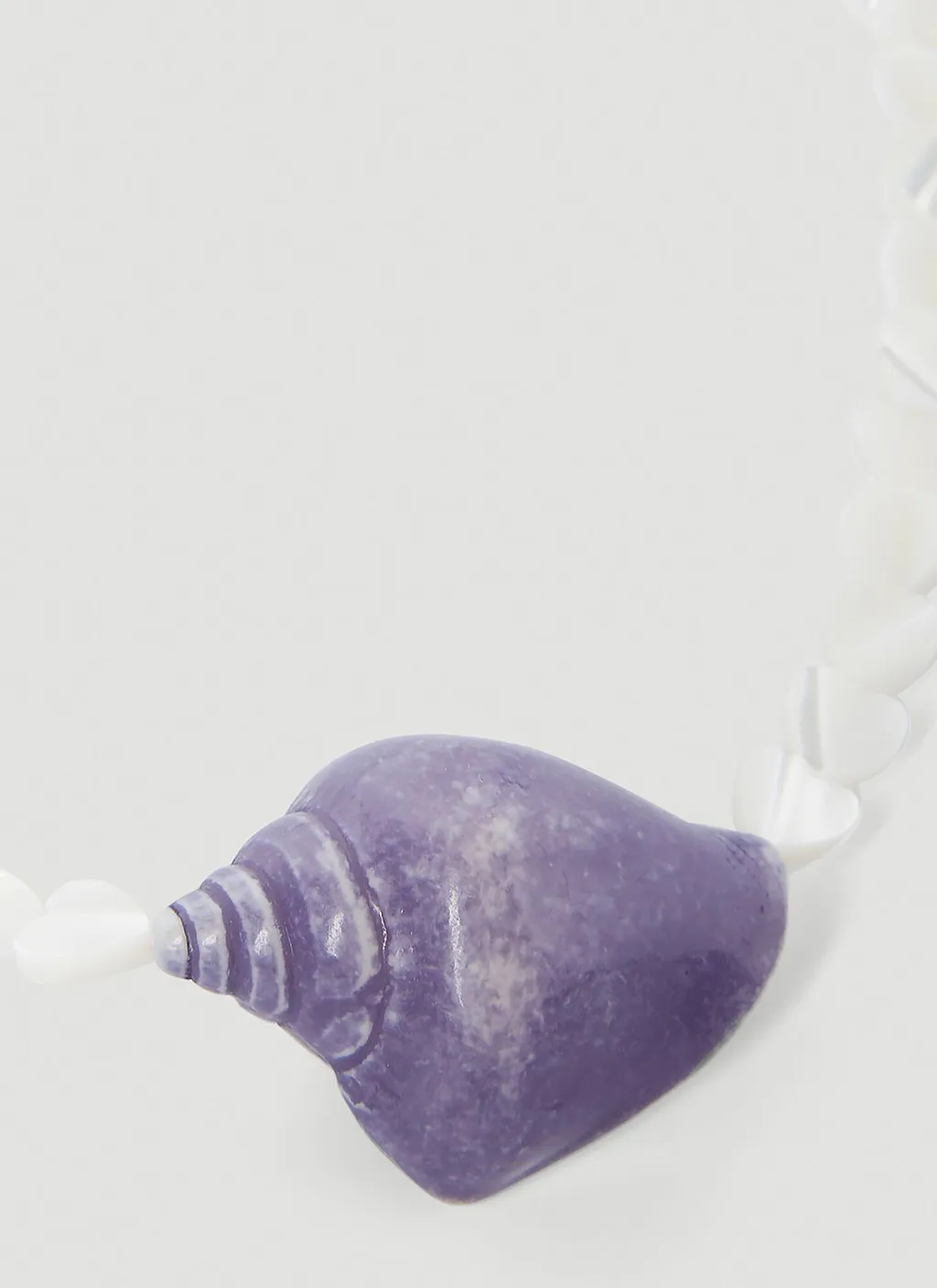Acne Studios Logo Plaque Shell-Charm Necklace