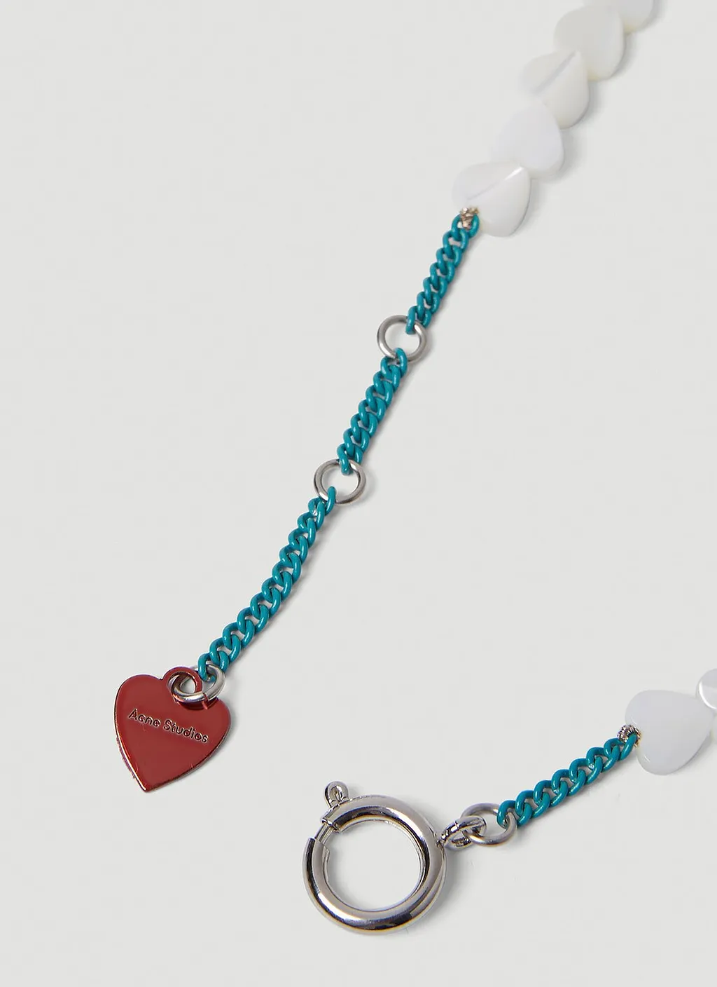 Acne Studios Logo Plaque Shell-Charm Necklace