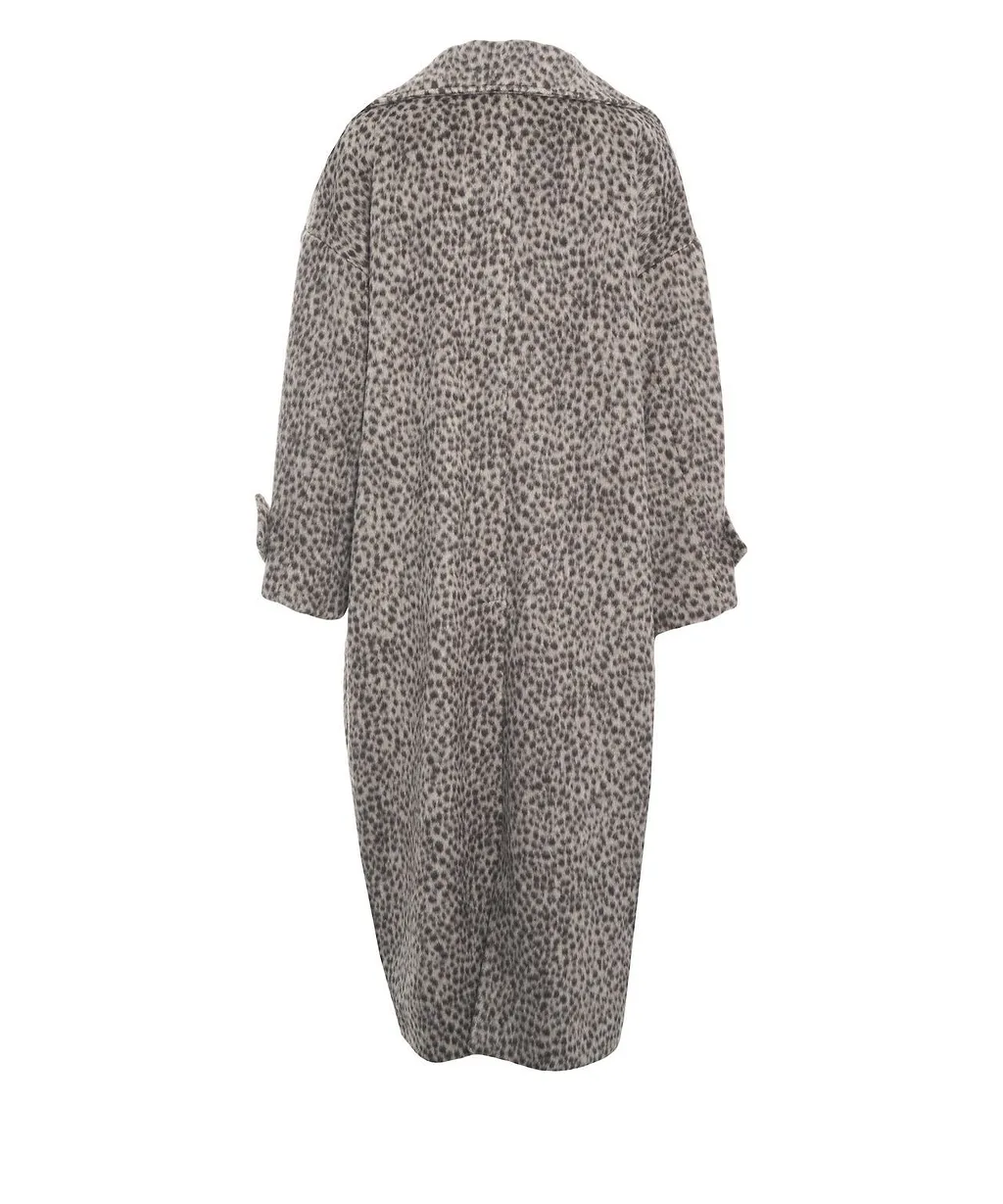 Dahlia Double Breasted Animal Pattern Coat