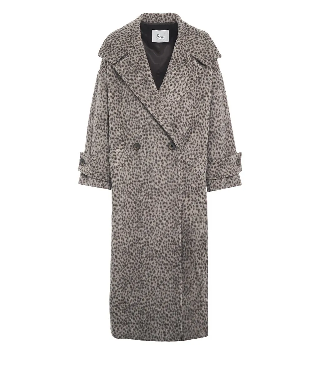 Dahlia Double Breasted Animal Pattern Coat