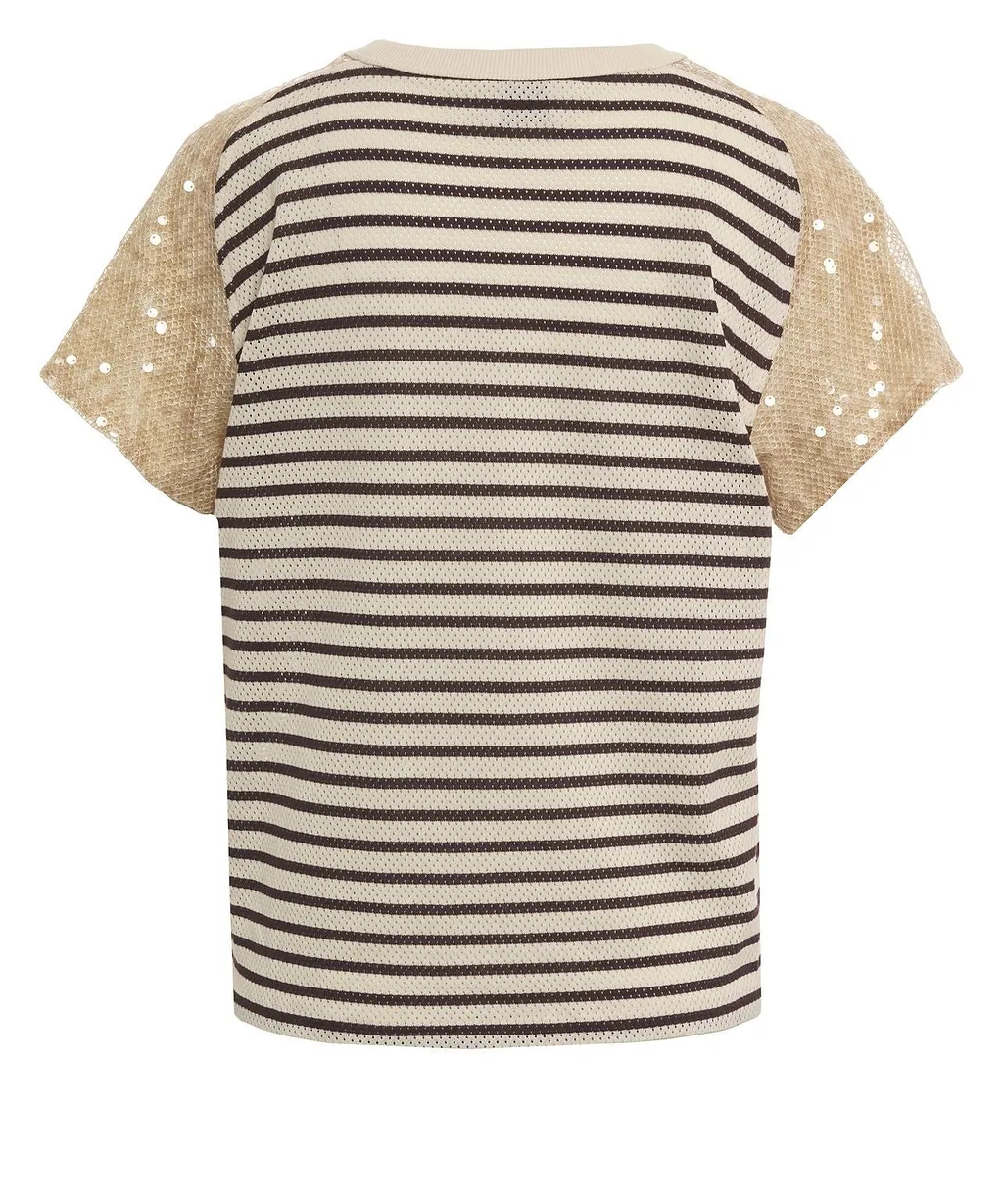 Helsinki Sequin-Embellished Striped T-Shirt