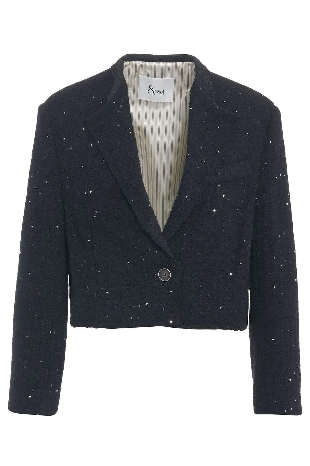 Monstera Single Breasted Embellished Cropped Blazer