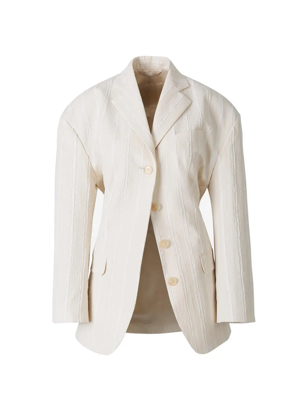 Striped Belt-Waisted Blazer