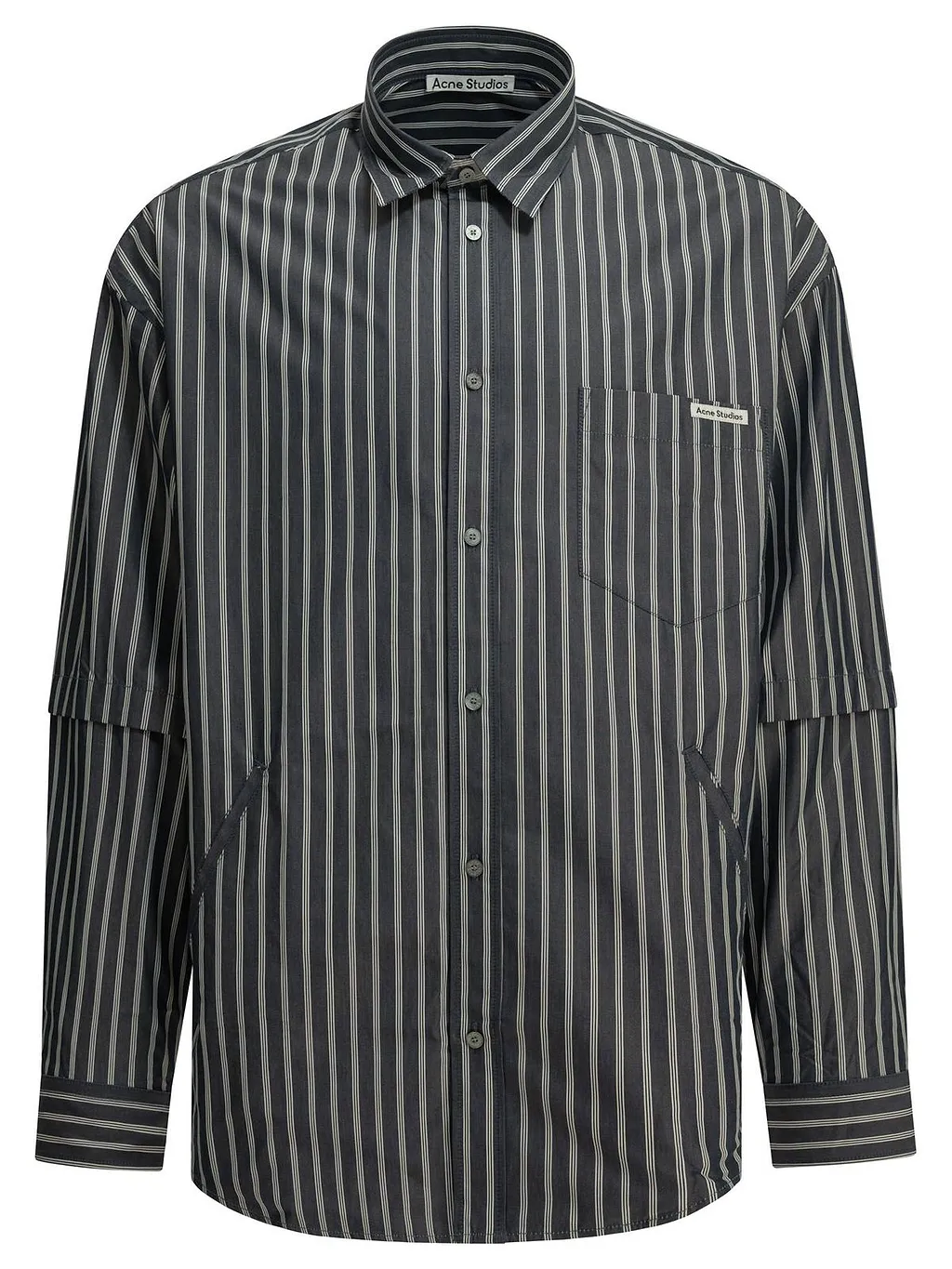 Acne Studios Striped Convertible Sleeve Shirt