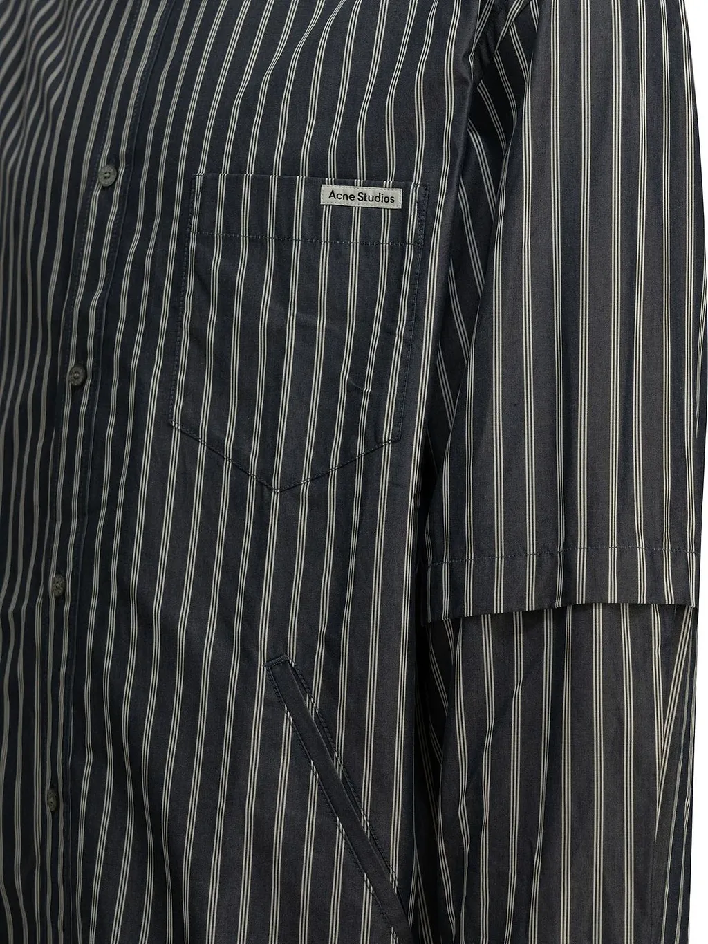 Acne Studios Striped Convertible Sleeve Shirt