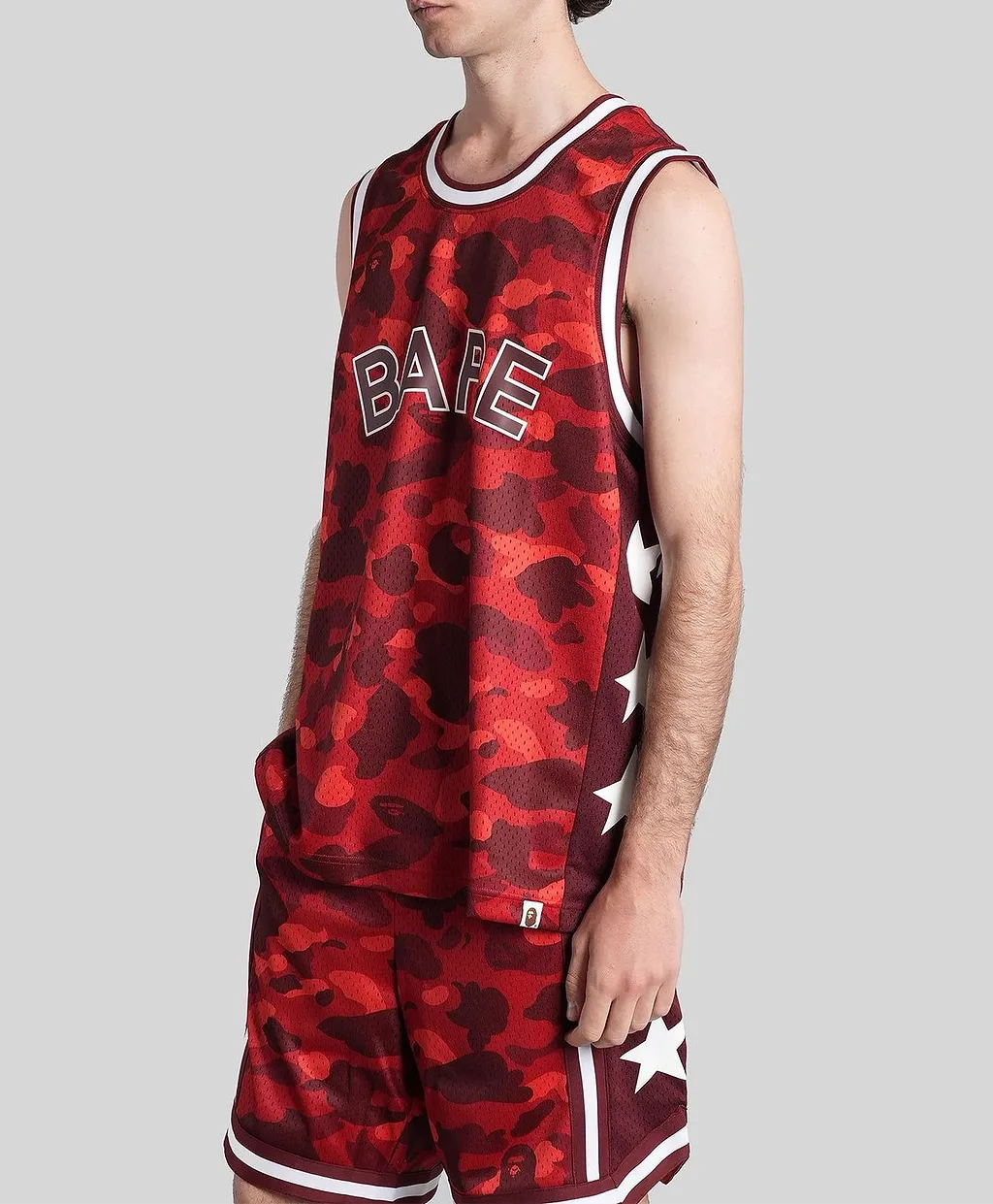 A Bathing Ape Camouflage-Print V-Neck Tank Top