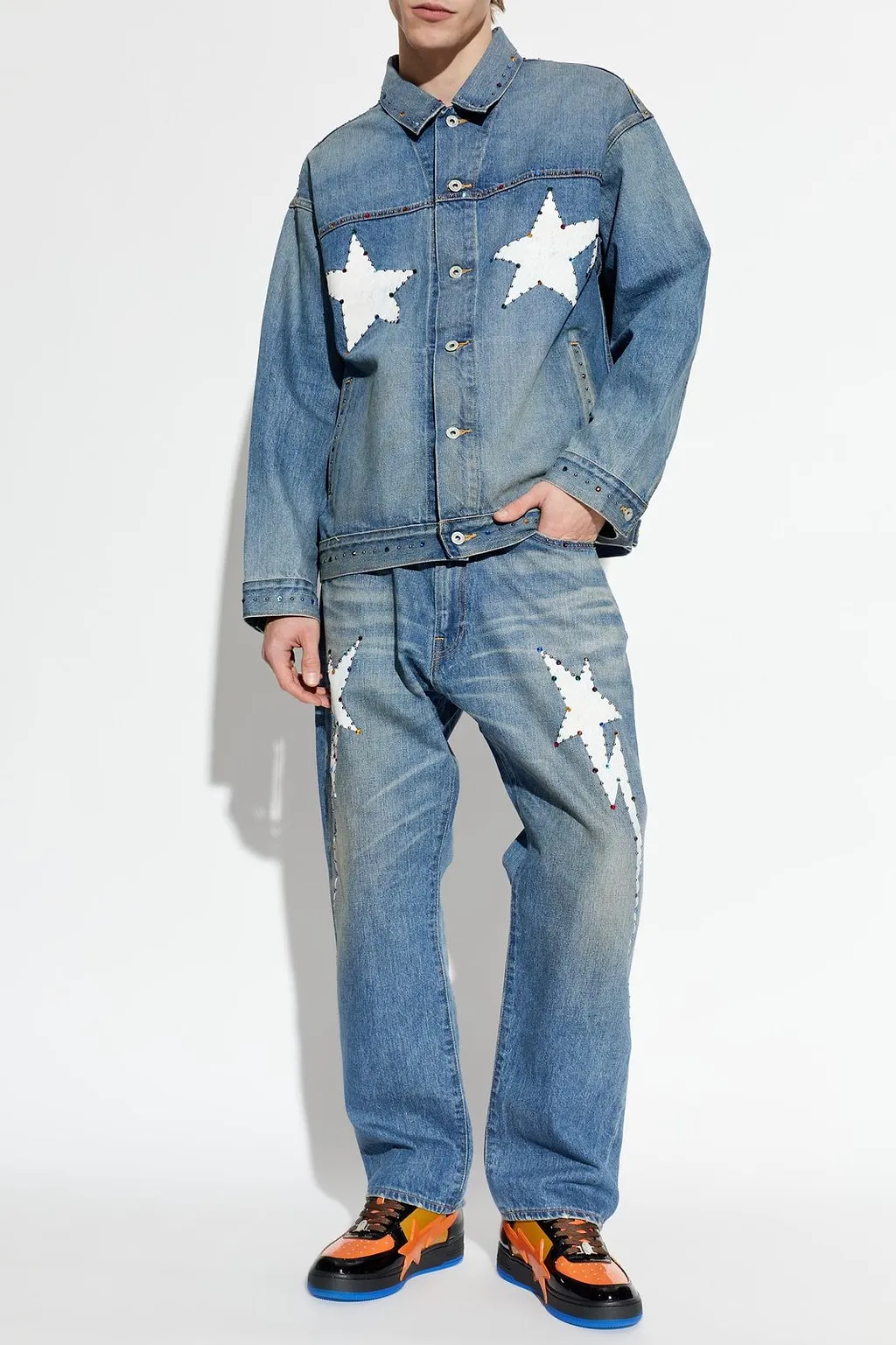 A Bathing Ape® Crystal AppliquÉD Jeans