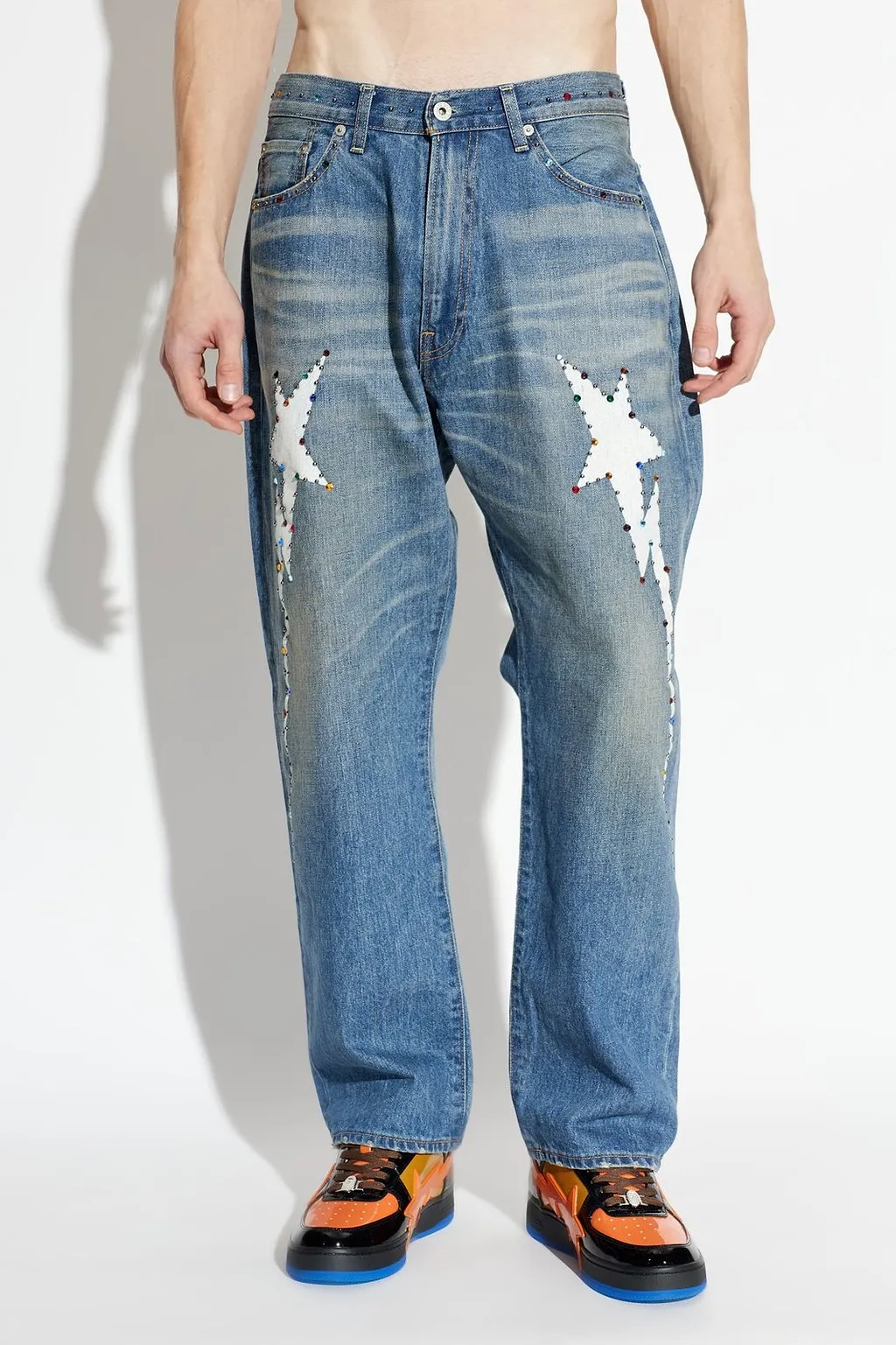 A Bathing Ape® Crystal AppliquÉD Jeans
