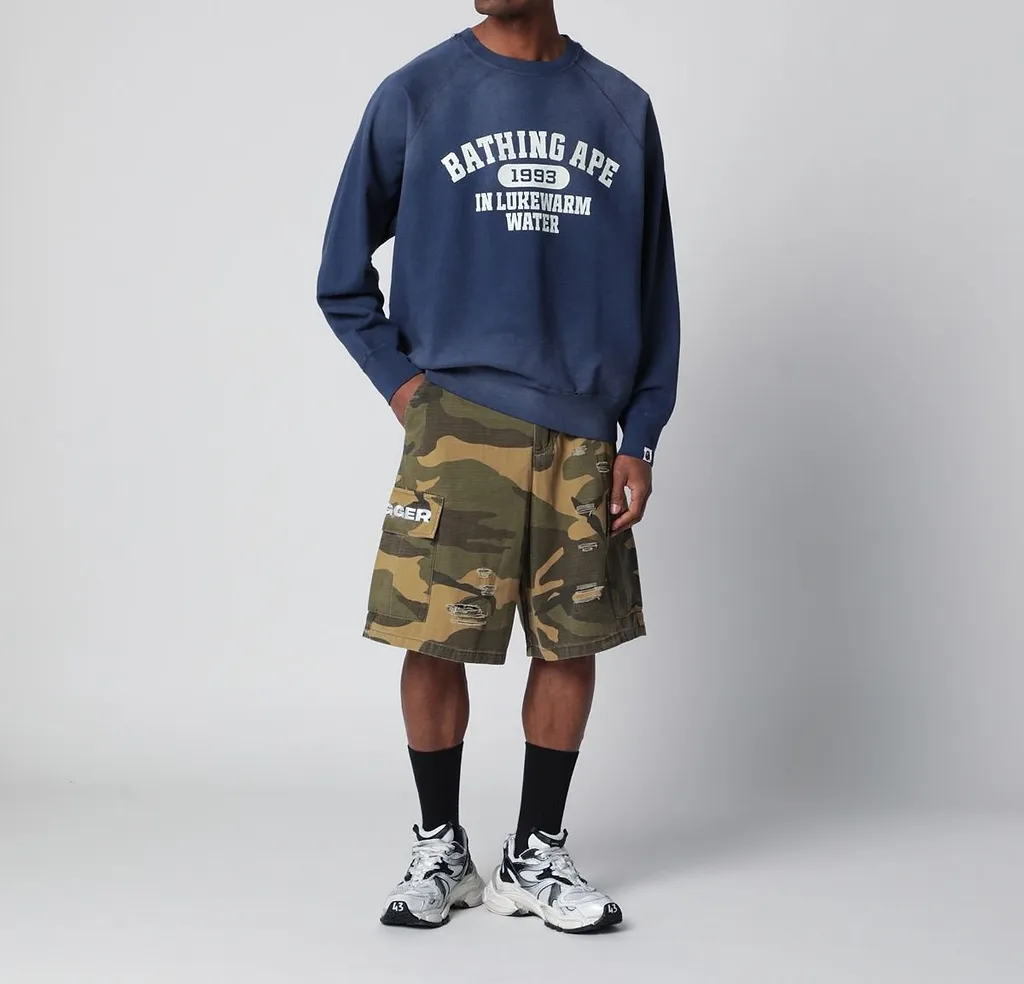 A Bathing Ape® Faded-Effect Crewneck Sweatshirt
