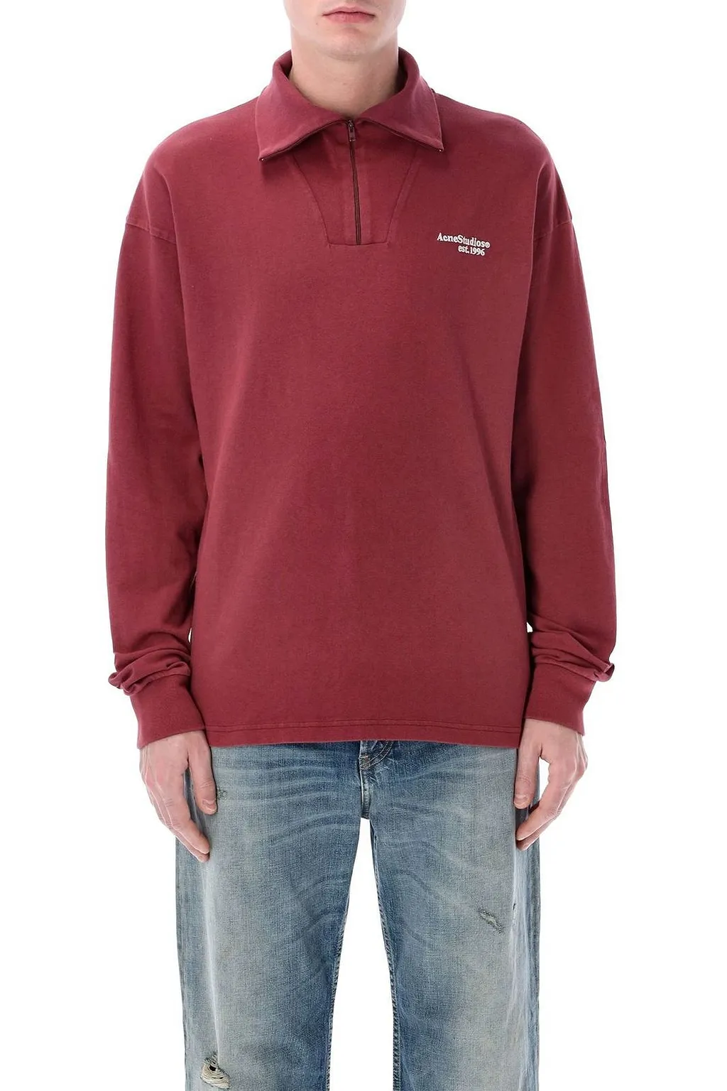 Acne Studios Zip Detailed Long-Sleeved Sweatshirt