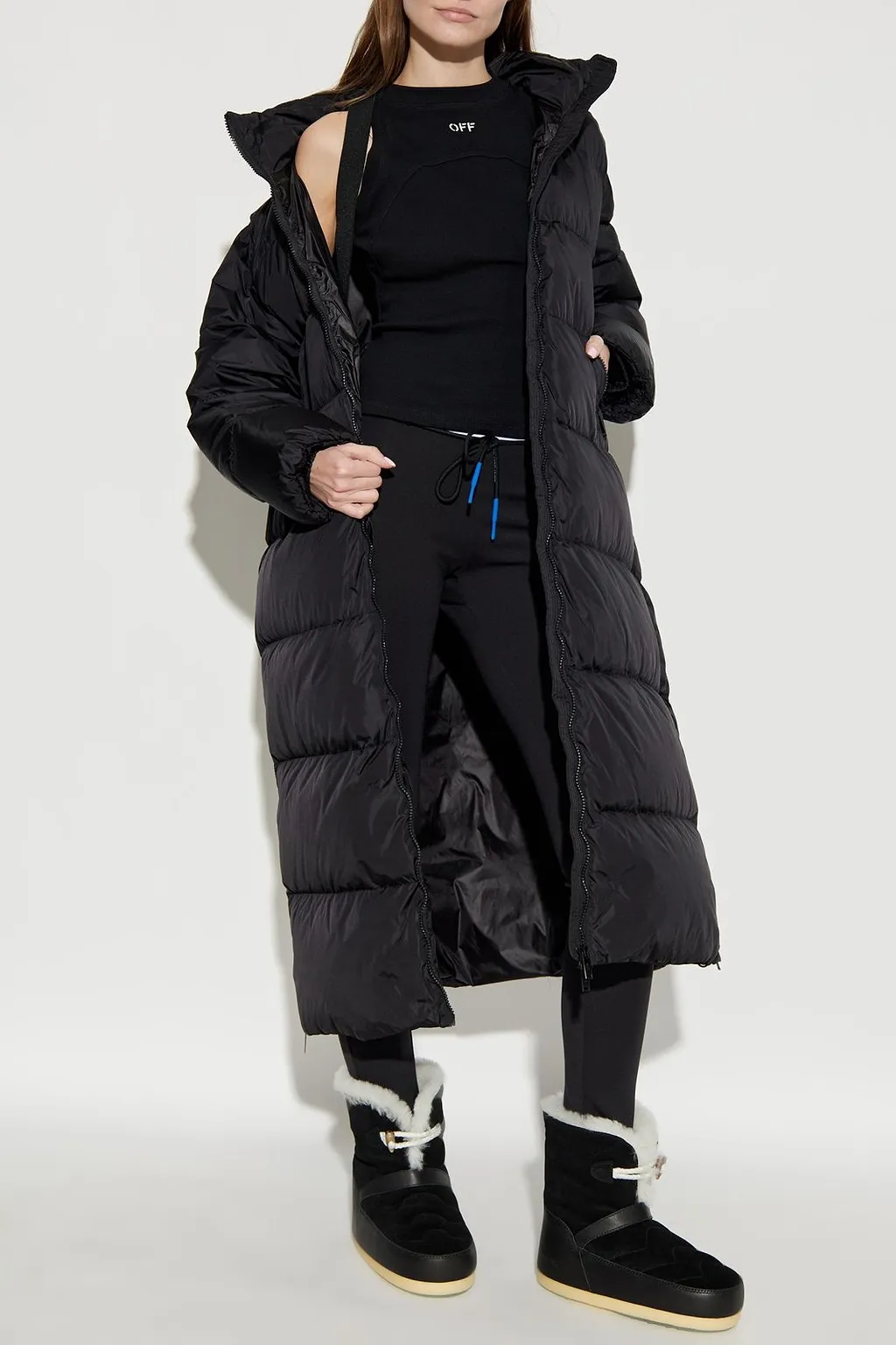 Add Hooded Long Down Jacket