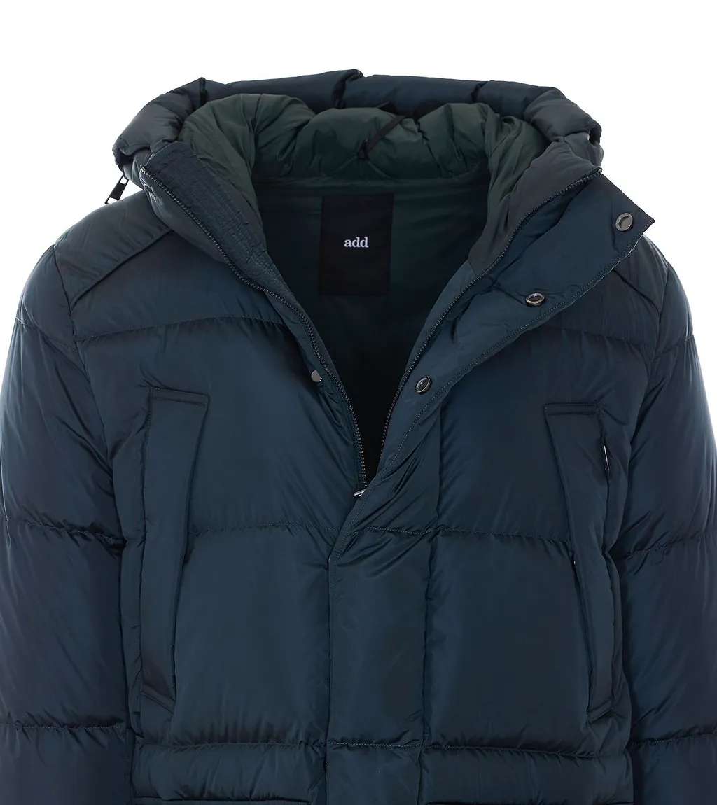 Add Hooded Quilted Down Jacket