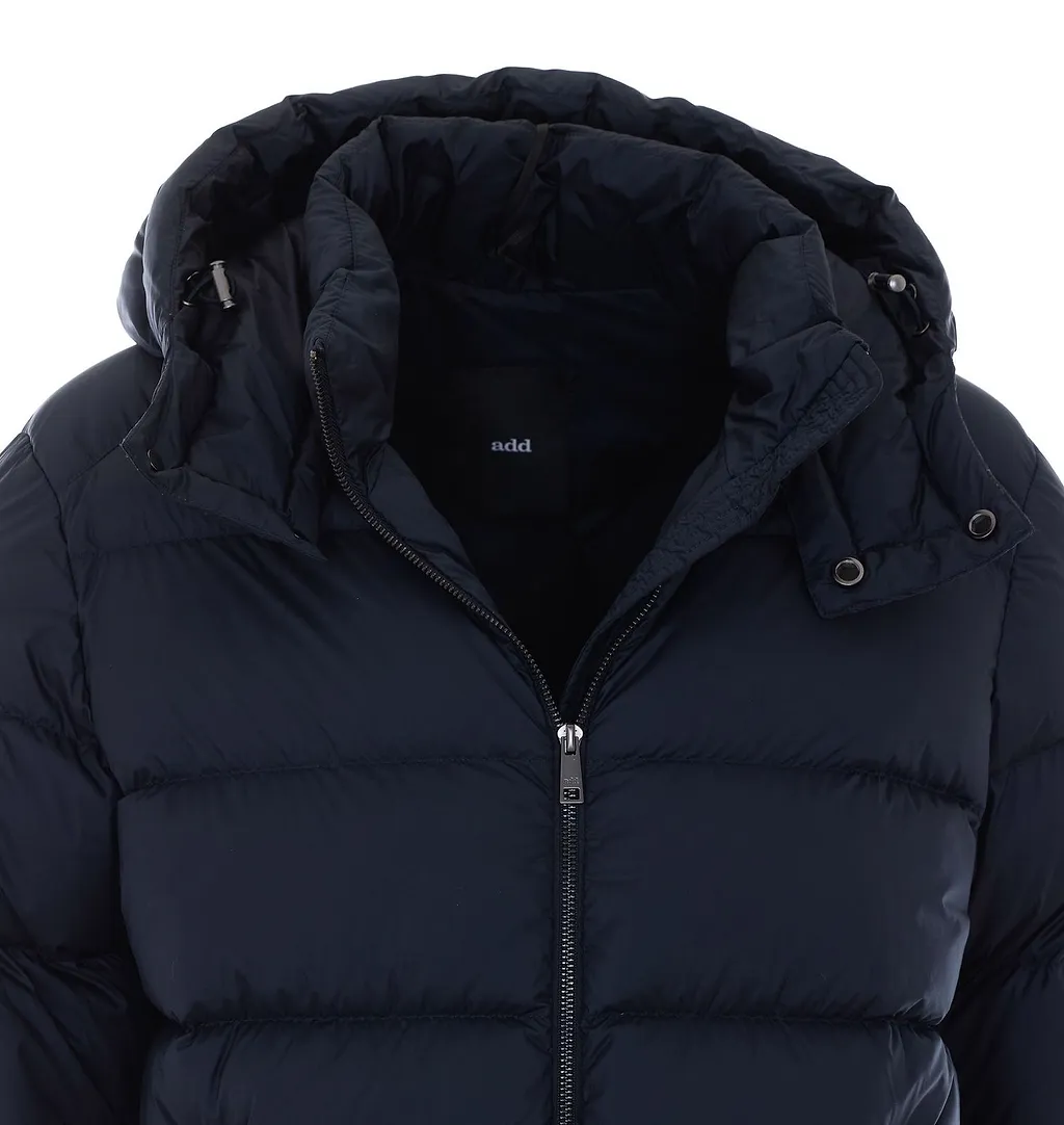 Add Hooded Zip-Up Down Jacket