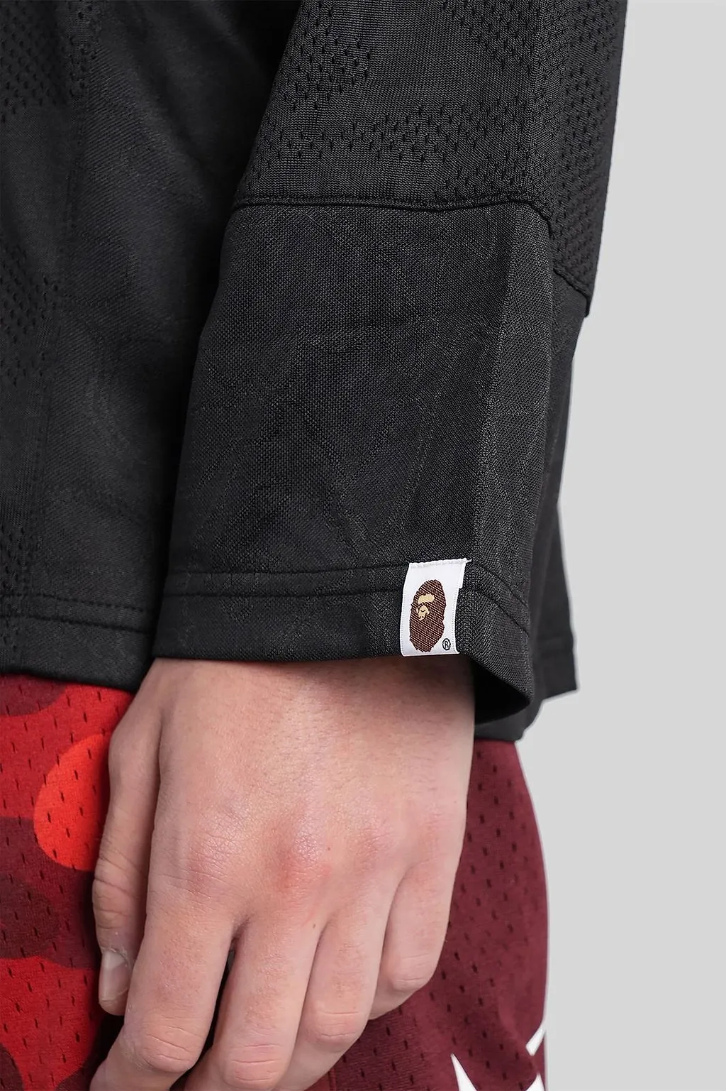 A Bathing Ape® Logo-Print Long Sleeved V-Neck T-Shirt