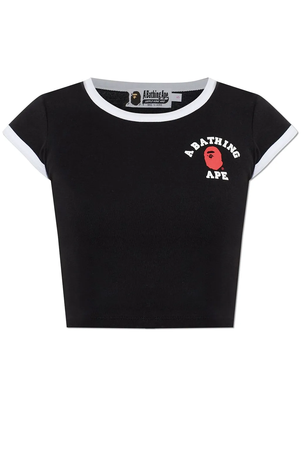 A Bathing Ape® Logo Trimmed Cropped T-Shirt