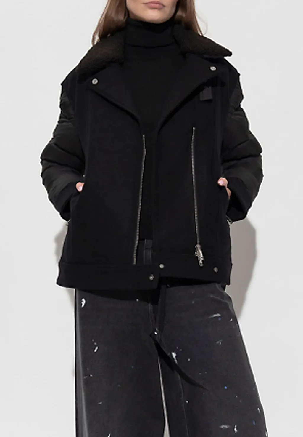 Add Quilted Sleeve Down Jacket