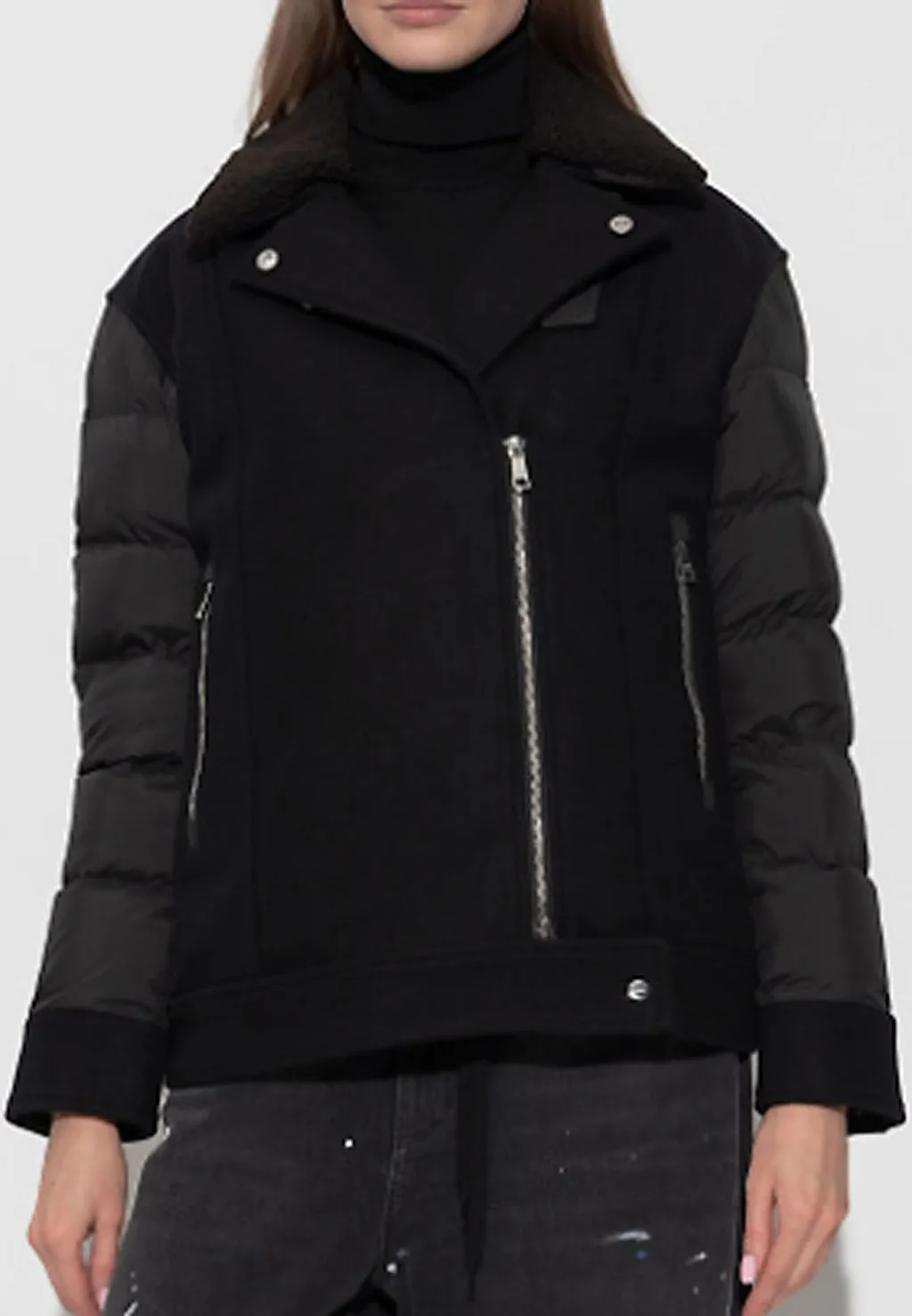 Add Quilted Sleeve Down Jacket