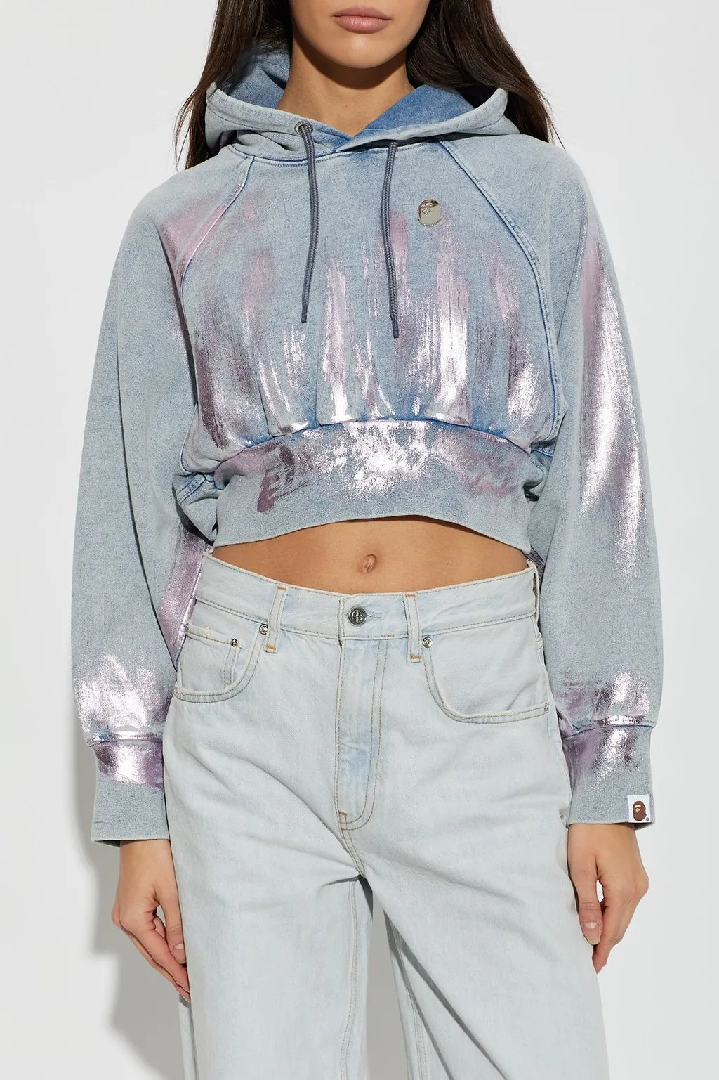 A Bathing Ape® Metallic Cropped Hoodie