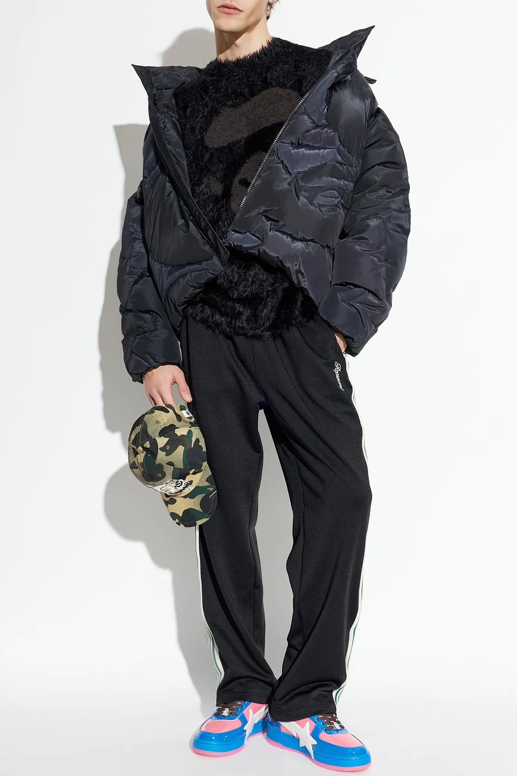 A Bathing Ape® Quilted Detachable Hood Jacket