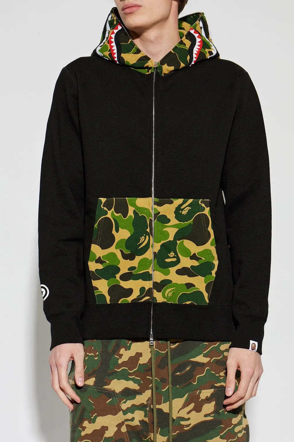 A Bathing Ape® Shark Camo Zip-Up Hoodie