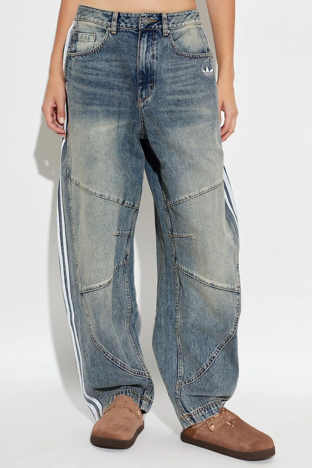 Adidas Originals Panelled Three-Stripe Jeans