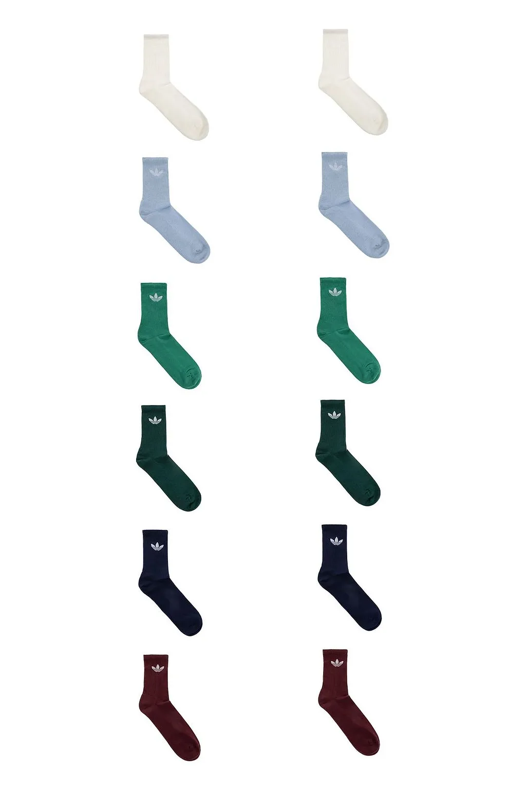 Adidas Originals Six Pairs Trefoil Cushion Crew Socks