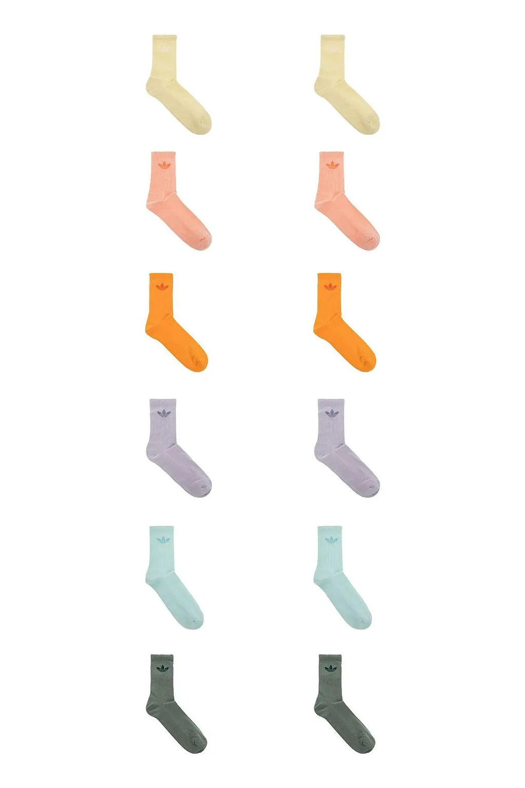 Adidas Originals Six Pairs Trefoil Cushion Crew Socks